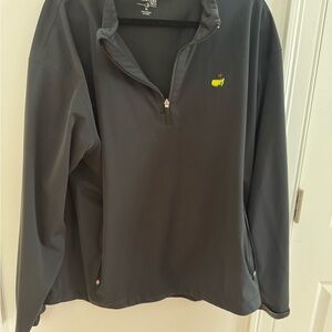 Authentic Masters Black Quarter-Zip Pullover with Embroidered Logo